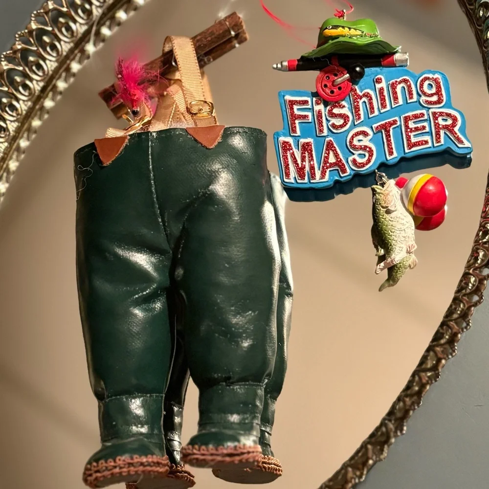 2 Fishing Christmas Tree Ornaments